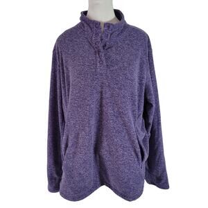 Duluth Trading Co Size 2XL Women's Frost Lake Fleece Pullover Heathered Purple